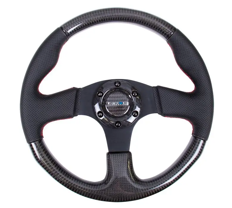 Nrg Carbon Fiber Steering Wheel 315Mm W/ Red Stitching - St-310Cfrs 1