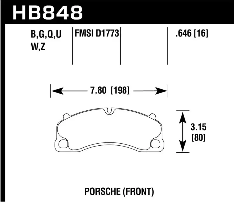 Hawk Dtc-60 Race Front Brake Pads - 16-19 2019 Porsche 911 4.0L (Ex. Ceramic Composite Brakes ) - Hb848g.646 2