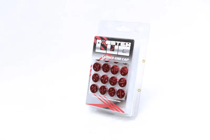 Monster Lug Nut Plastic Caps 20Pcs - M14x1.50 - Red - 33007R 1