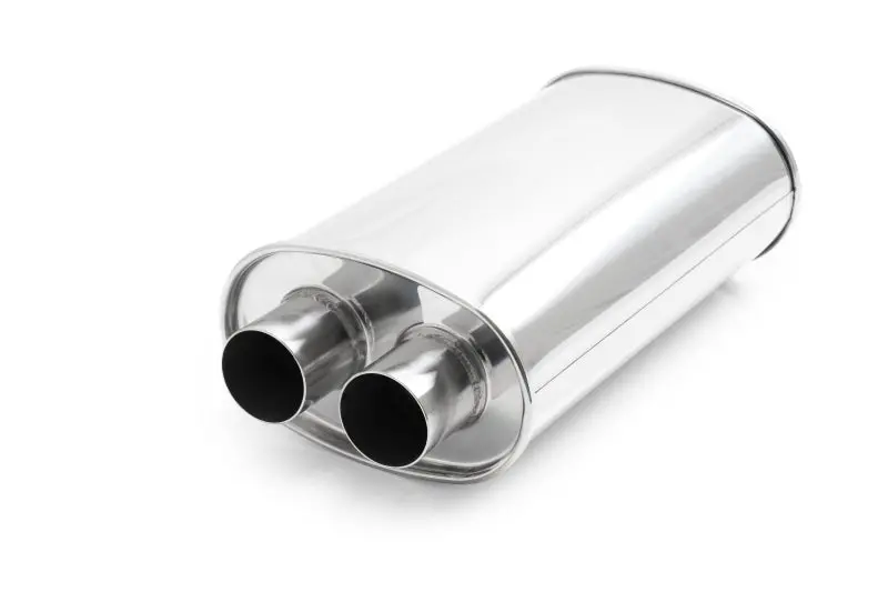 Vibrant Universal Streetpower 2.25" Stainless Steel Dual In-Out Oval Muffler - 10534 1