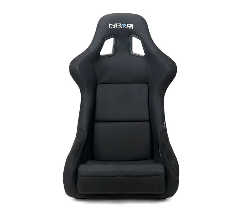 Nrg Carbon Fiber Bucket Seat (Large), Cloth, Gold Carbon Back Finish - Rsc-302Cf/Gd 1