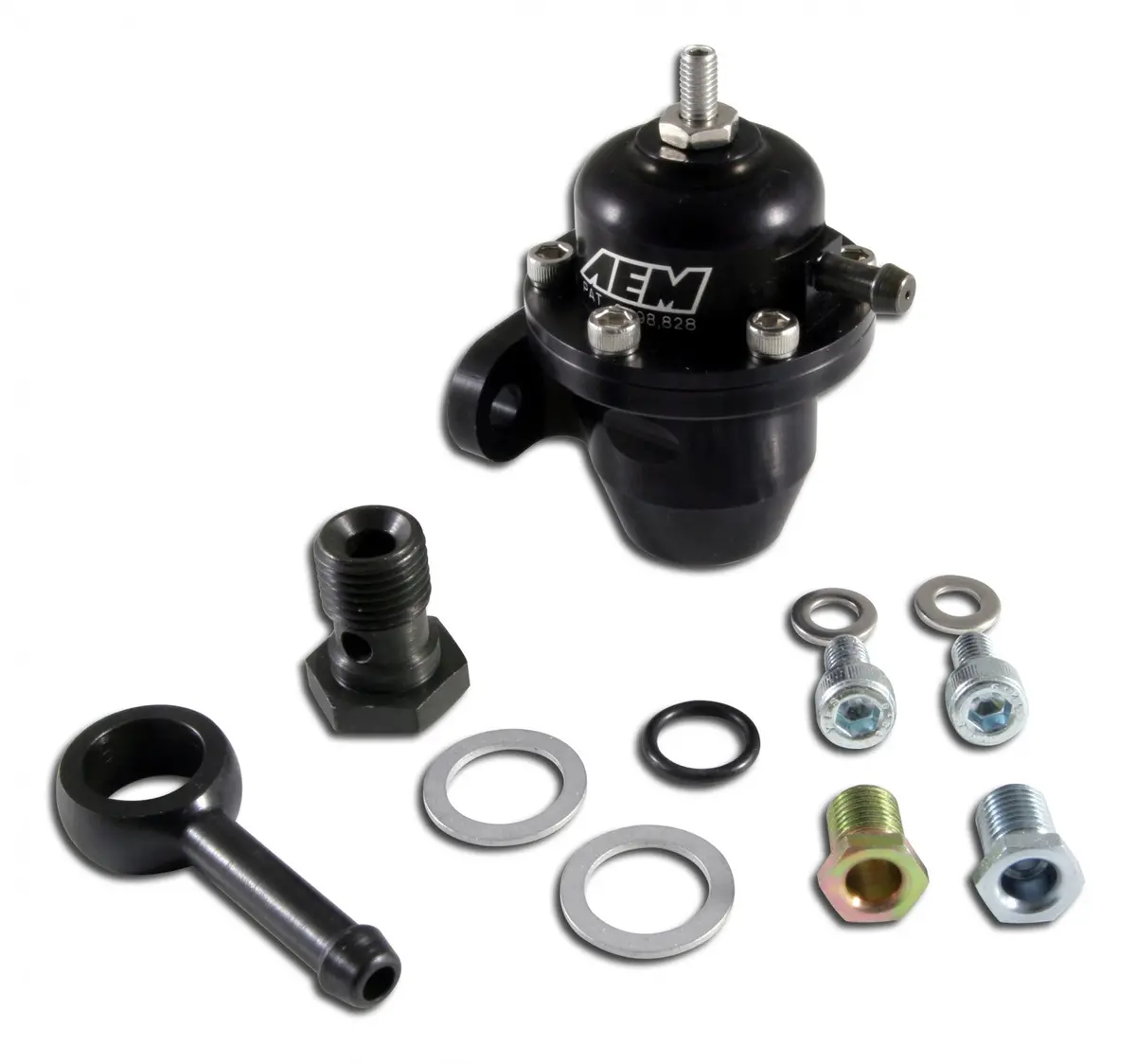 Aem Honda/Acura Adjustable Fuel Pressure Regulator - Inline Flange W/ 90 Deg Return - 25-303Bk 1