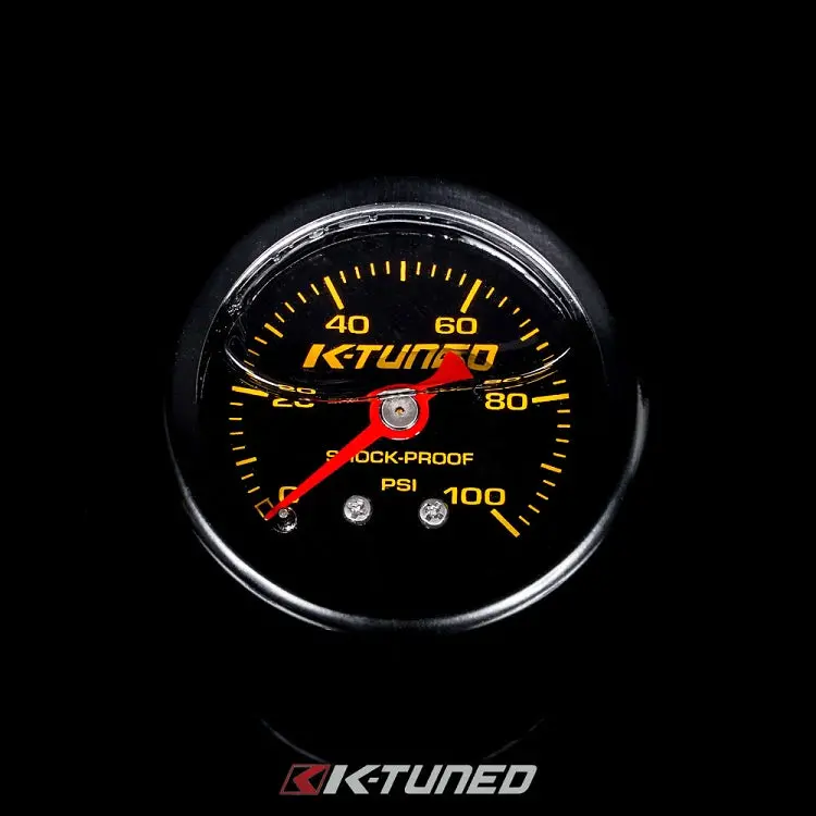 K-Tuned Fuel Pressure Gauge - Liquid Filled (0-100 Psi) - Kfr-Fpg-B55 1