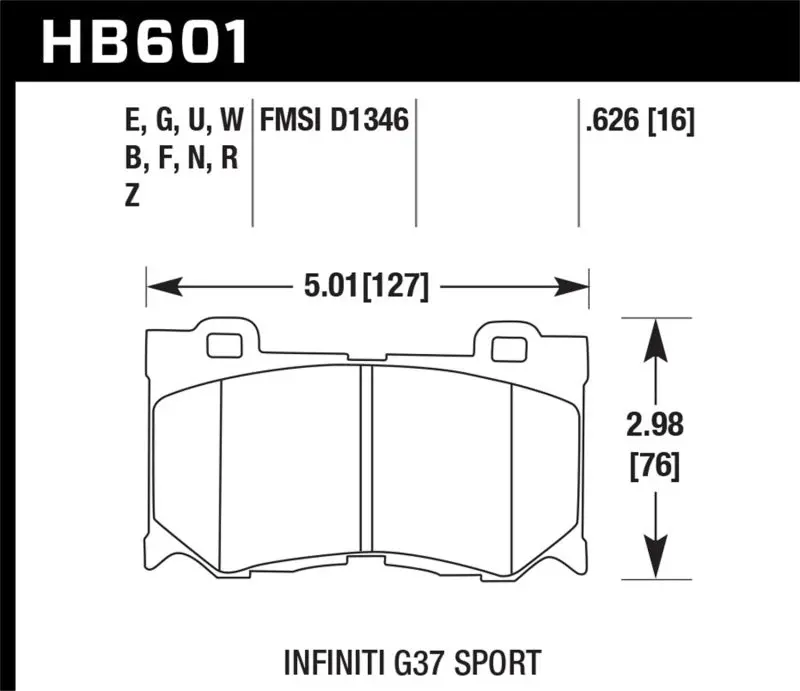 Hawk Er-1 Race Front Brake Pads - 09-13 Infiniti Fx50 5.0L Base - Hb601d.626 2