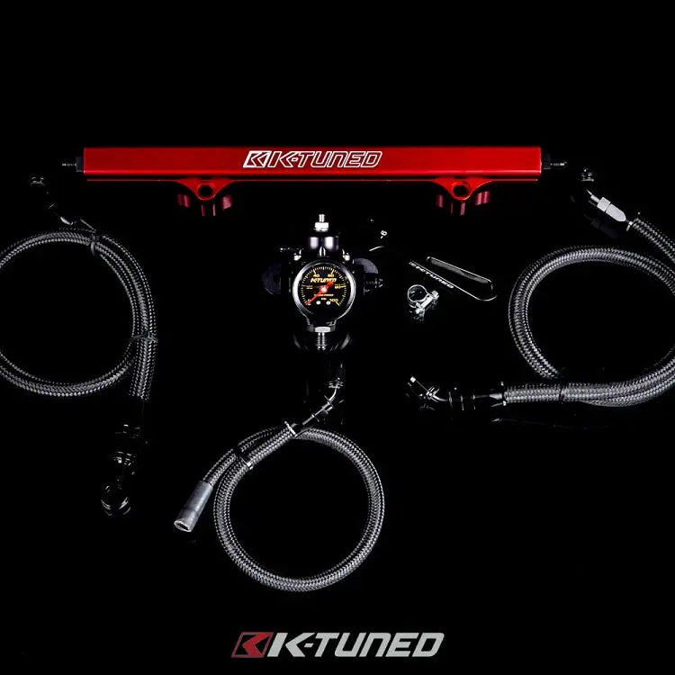 K-Tuned 6An Fuel System Used With Oem Fuel Filter/Red Rail/Fpr/Gauge/Wrench - Flk-Of-Red 1