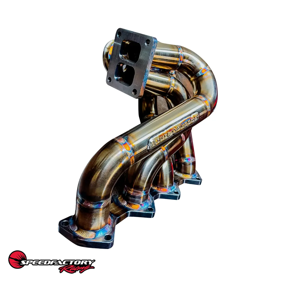 Speedfactory Racing Forward Facing H2b Outlaw Turbo Manifolds - T4 Divided,  Single 60Mm Turbosmart Wastegate Flange - Sf-04-029 1