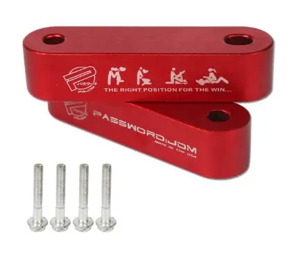 Hood Riser Kit Billet Aluminum - 2Pc W/ Washer - Red - Hr001rd 1