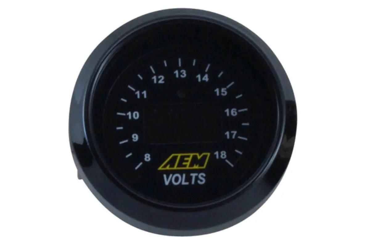 Aem Classic Series Voltmeter 8-18V Display Gauge - 30-4400 1