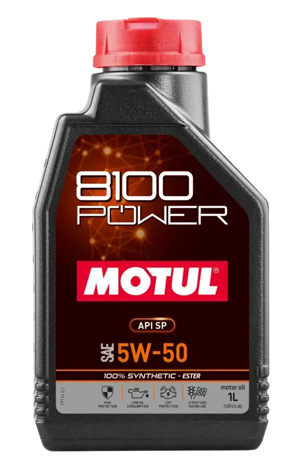 Motul 8100 Power Motor Oil 5W50 - 1L (1.05 Quart) - 111811 1