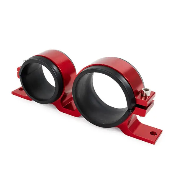 Fuel Pump Dual Bracket For Bosch 044 Or Similar 60Mm Od, Red - Fpdb-Red 1