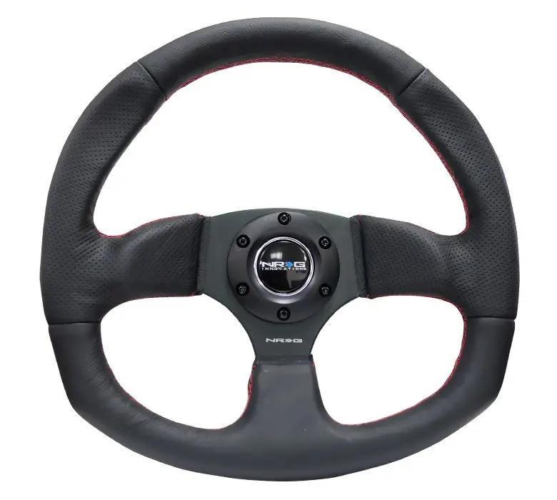 Nrg Reinforced Steering Wheel - Leather Steering Wheel W/ Red Stitch - Rst-009R-Rs 1