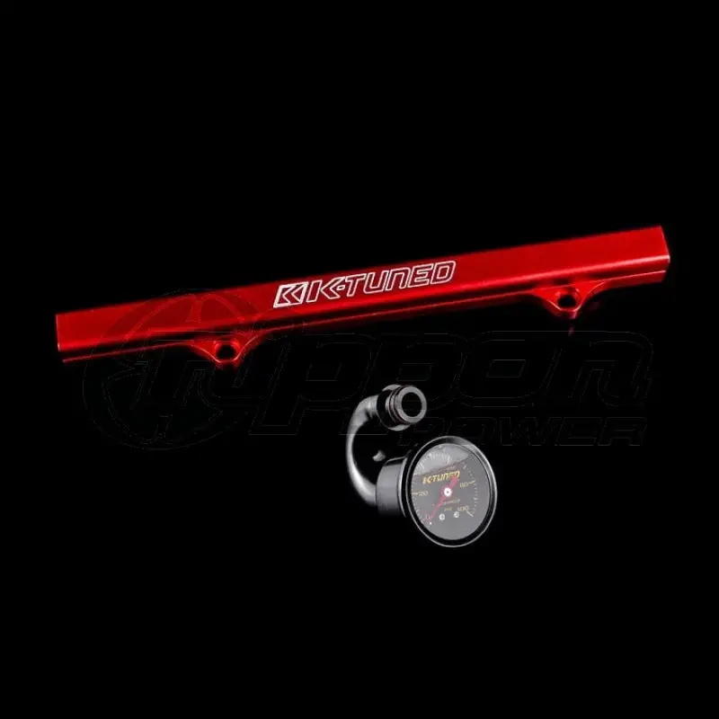 K-Tuned K-Series Fuel Rail (Red) W/ Center Mount Gauge - Ktd-Krr-G30 1