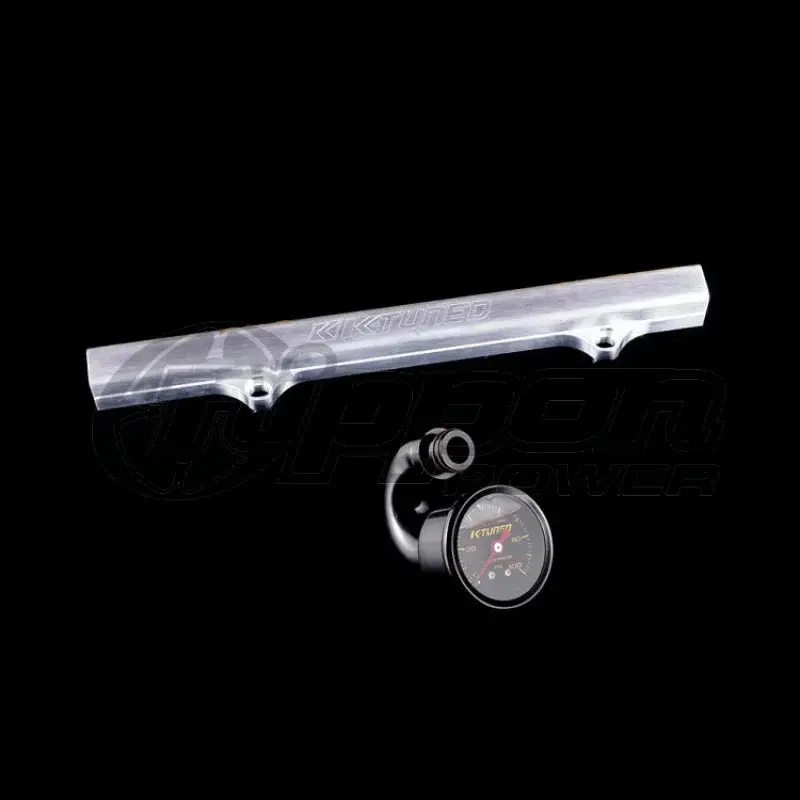 K-Tuned K-Series Fuel Rail (Silver/Brushed) W/ Center Mount Gauge - Ktd-Krs-G30 1