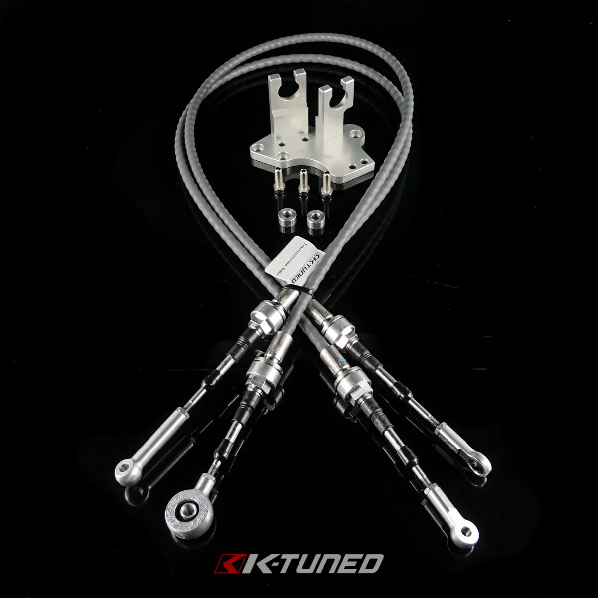 K-Tuned H/F Series Shifter Cable Bracket W/Race Spec Shifter Cables - To Use Rsx Style Shifter - Ktd-H22-Rac 1