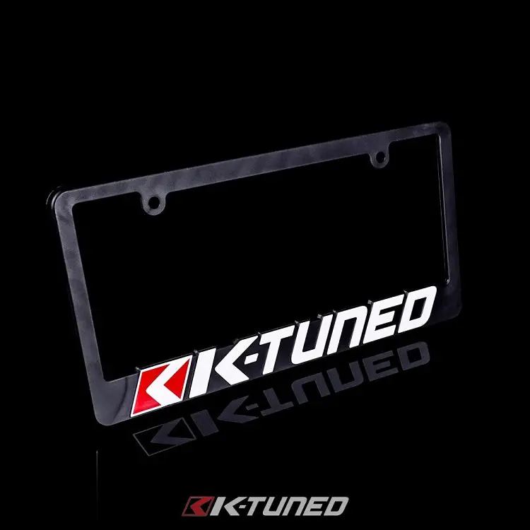 K-Tuned License Plate Frame - White And Red Logo - Ktd-Lpf-302 1