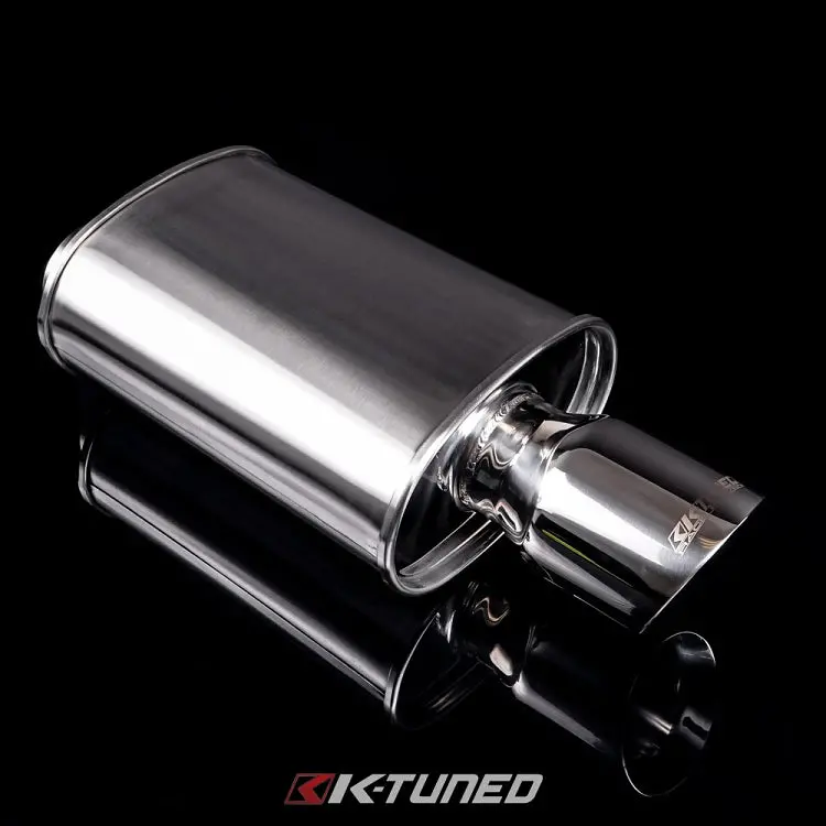 K-Tuned Universal Muffler - Oval - Short / Offset (19") - 2.5" Inlet - Ktd-Mfs-25S 1