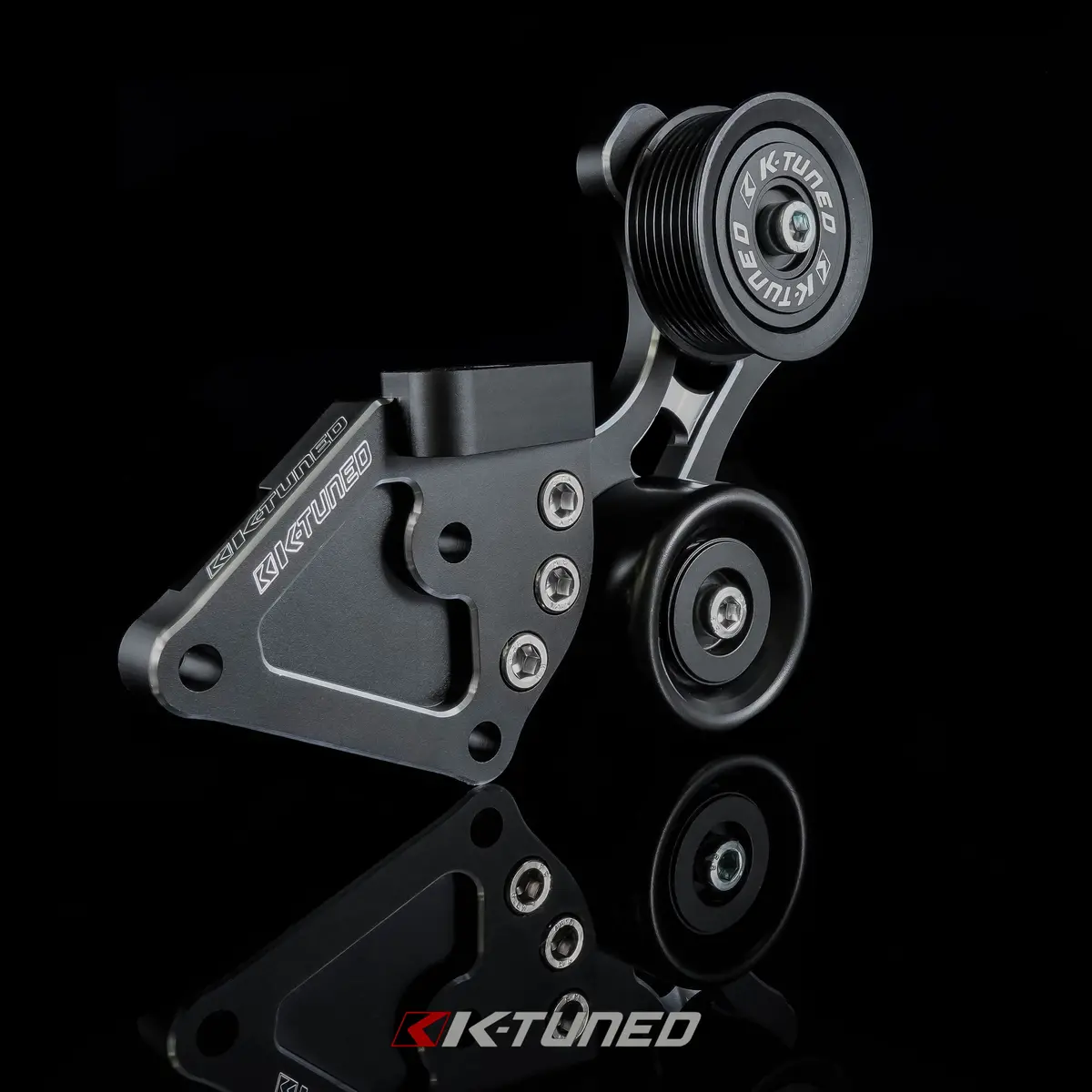 K-Tuned Side Mount Pulley Kit - K24 Anodized Black - Ktd-Sm2-K24 1