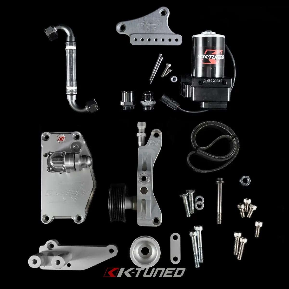 K-Tuned K-Series Water Plate - Complete Kit (For K-Series Alternator) With Electric Water Pump Including Pump Bracket And Coolant Lines - Kwp-Tk-506 1