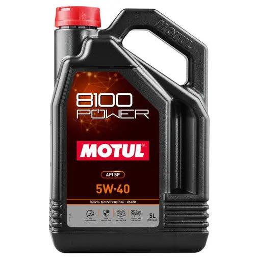 Motul 8100 Power Motor Oil 5W40 - 5L (1.3 Gal.) - 111809 1