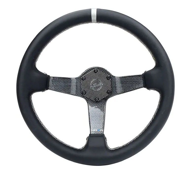 Nrg Carbon Fiber Steering Wheel 350Mm Gold Carbon Fiber, Gold Stiching, Gold Center Mark, Leather - Rst-036Cf-Sl 1