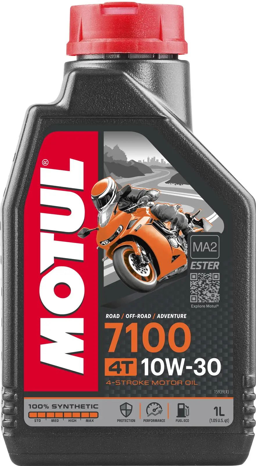 Motul 7100 4T 10W30 4-Stroke Motorcycle Motor Oil - 1L (1.05Qt) - 104089 1