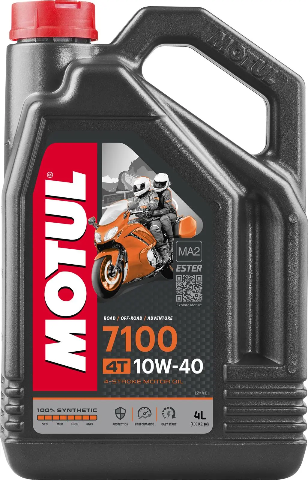 Motul 7100 4T 10W40 4-Stroke Motorcycle Motor Oil - 4L (4.20Qt) - 104092 1