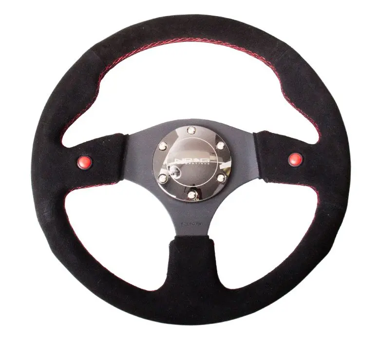 Nrg Reinforced Steering Wheel- 320Mm Sport Steering Wheel W/ Blue Trim - Rst-007S 1