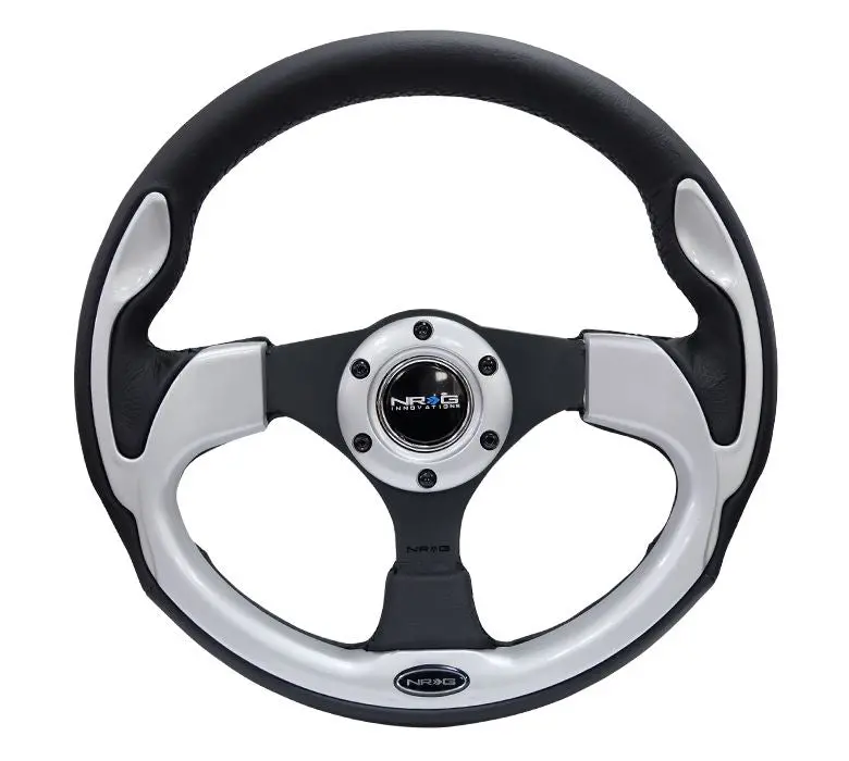 Nrg Reinforced Steering Wheel- 320Mm Sport Steering Wheel W/ Silver Trim - Rst-001Sl 1