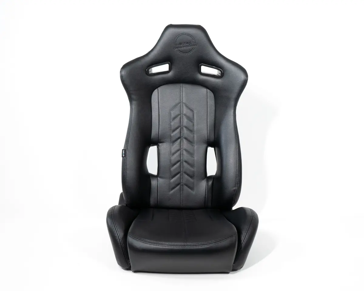 Nrg "The Arrow" Nrg Sports Vinyl Seat Black W/ Black Stitch Plus Pressed Nrg Logo - Rsc-810Bk L/R 1