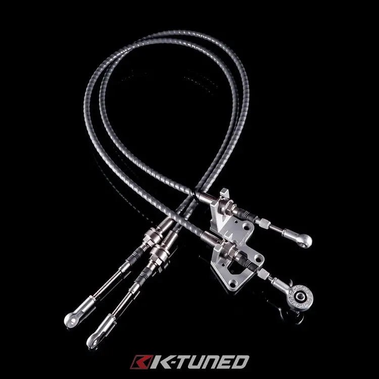 K-Tuned Shifter Cables - Race Spec Shifter Cables (W/ Billet Trans Bracket) - R-Sft-Cab 1