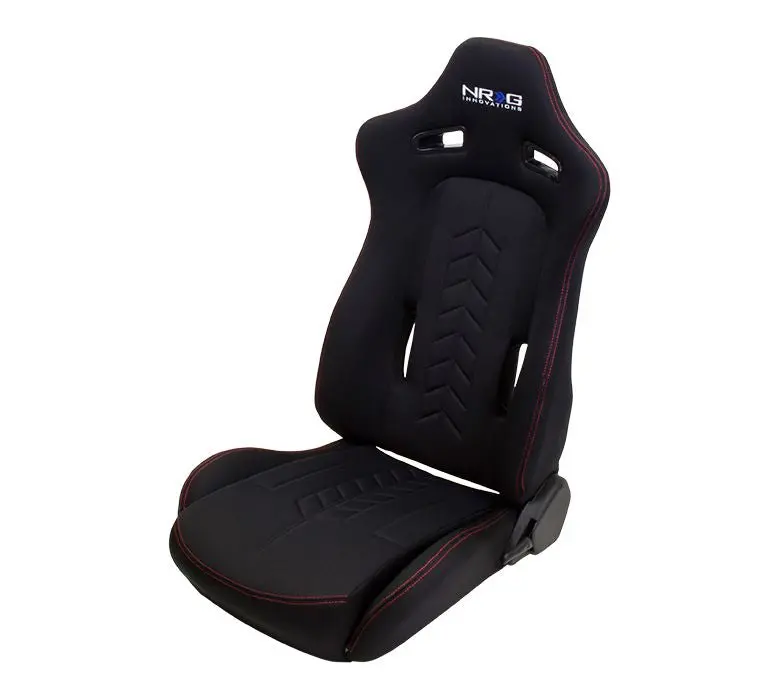 Nrg "The Arrow" Nrg Cloth Sport Seat Black W/ Red Stitch W/ Logo - Rsc-800L/R 1