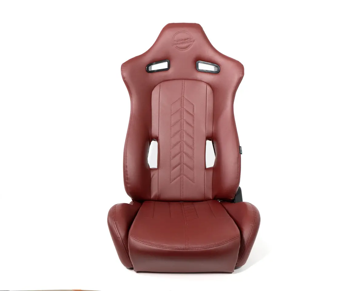 Nrg "The Arrow" Nrg Sports Vinyl Seat Maroon W/ Maroon Stitch Plus Pressed Nrg Logo - Rsc-810Mar L/R 1