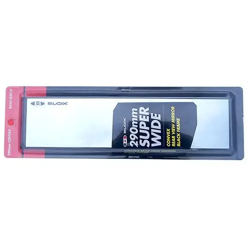 Blox Racing 290Mm Convex Mirror Black Frame No Tint - Bxac-02010 1
