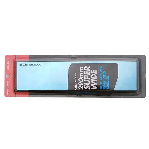 Blox Racing 290Mm Convex Mirror Black Frame Blue Tint - Bxac-02011 1