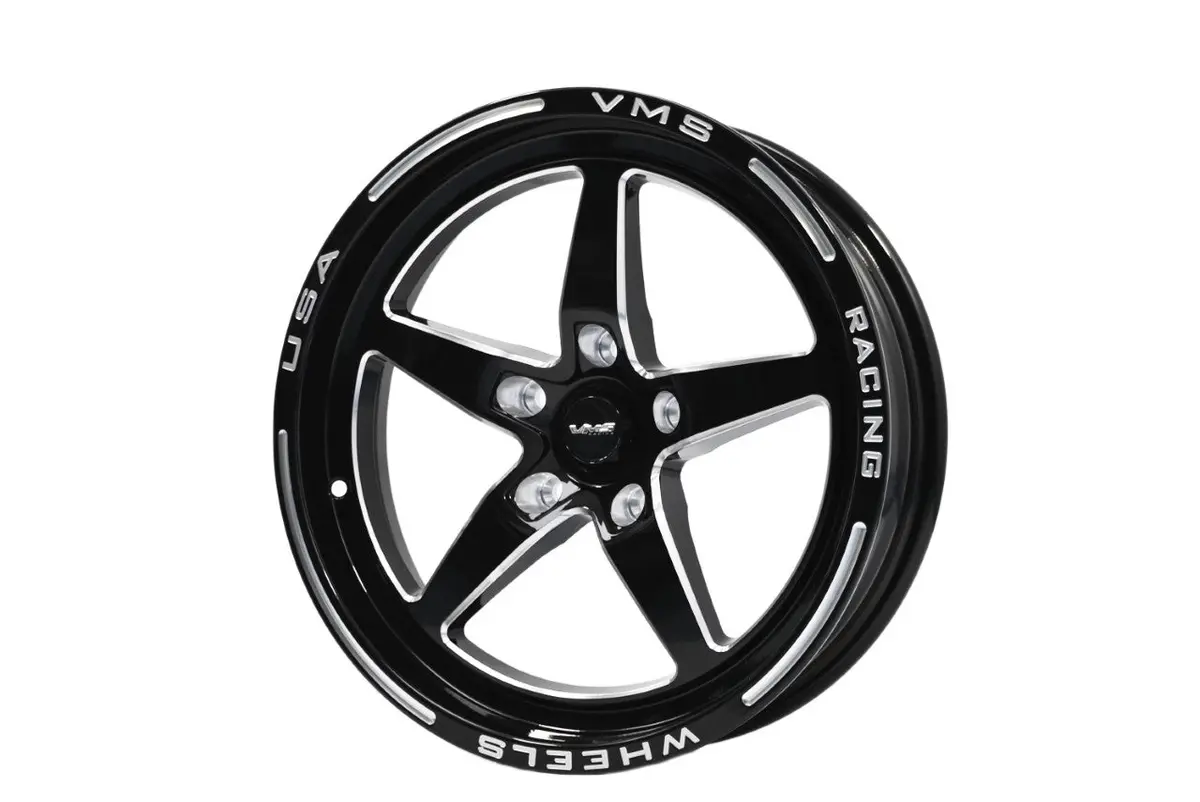 Vms Wheels Star 17X4.5 5X114.3 -25.4 Offset Black Milling Finish - Vwst024 1