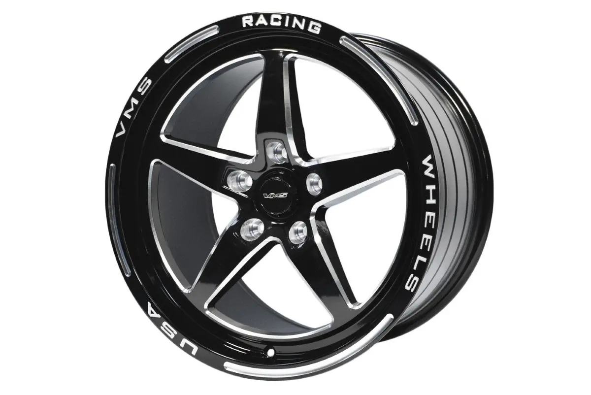 Vms Wheels Star 17X10 5X115 +30 Offset Black Milling Finish - Vwst031 1