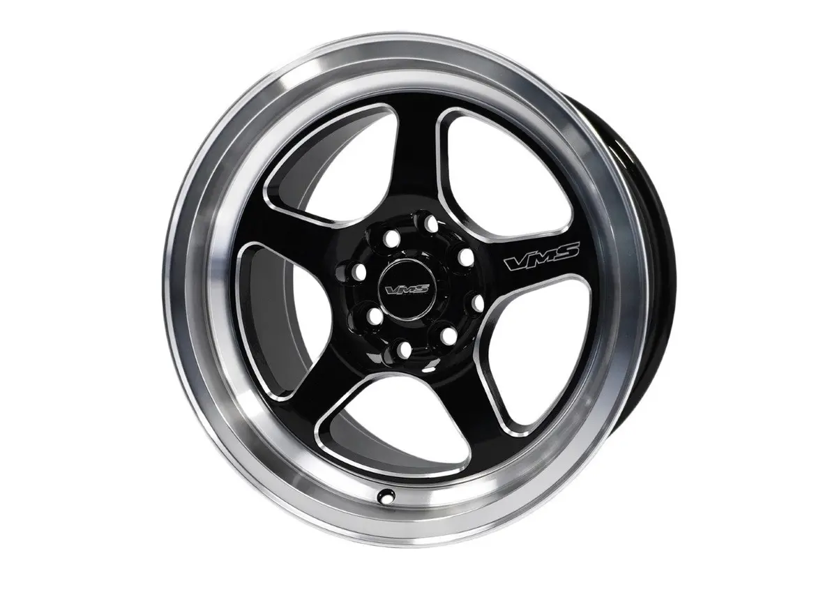Vms Wheels Mohawk 15X8 4X100/114.3 +20 Offset Gloss Black Milling Finish - Vwmk001 1