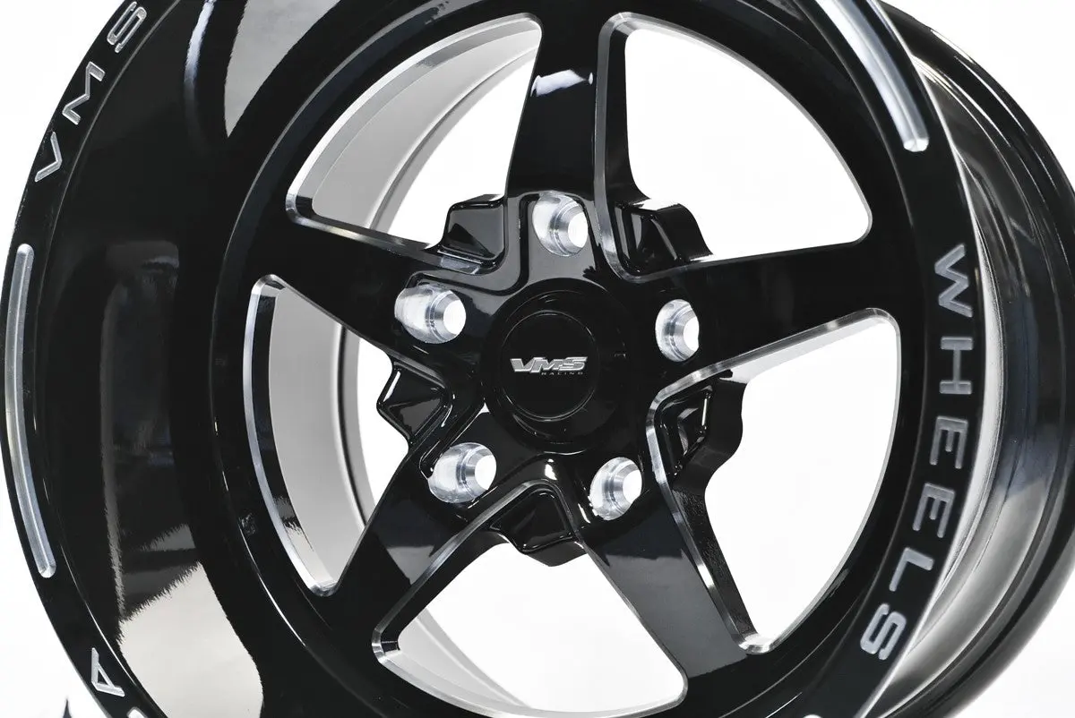 Vms Wheels Star 15X10 5X120.7 +50 Offset Black Milling Finish - Vwst060 1