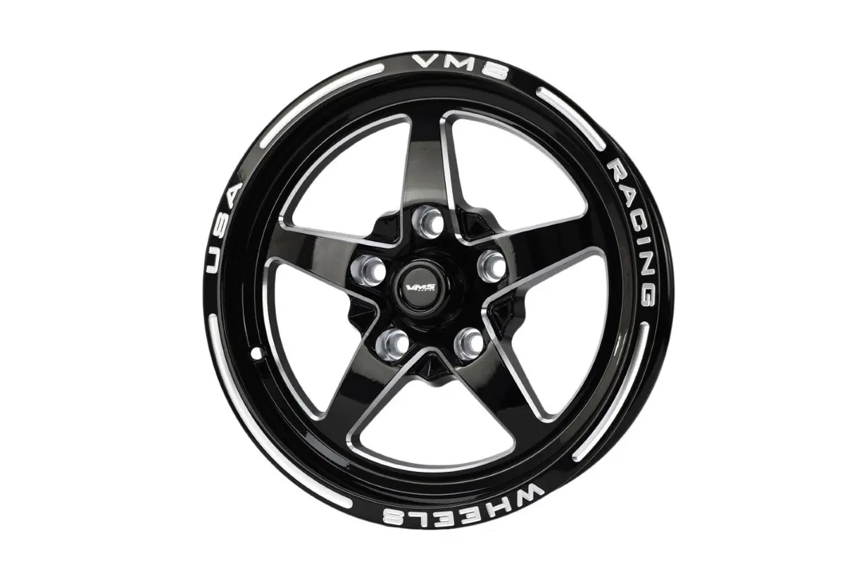 Vms Wheels Star 15X3.5 5X114.3 -13 Offset Black Milling Finish - Vwst054 1
