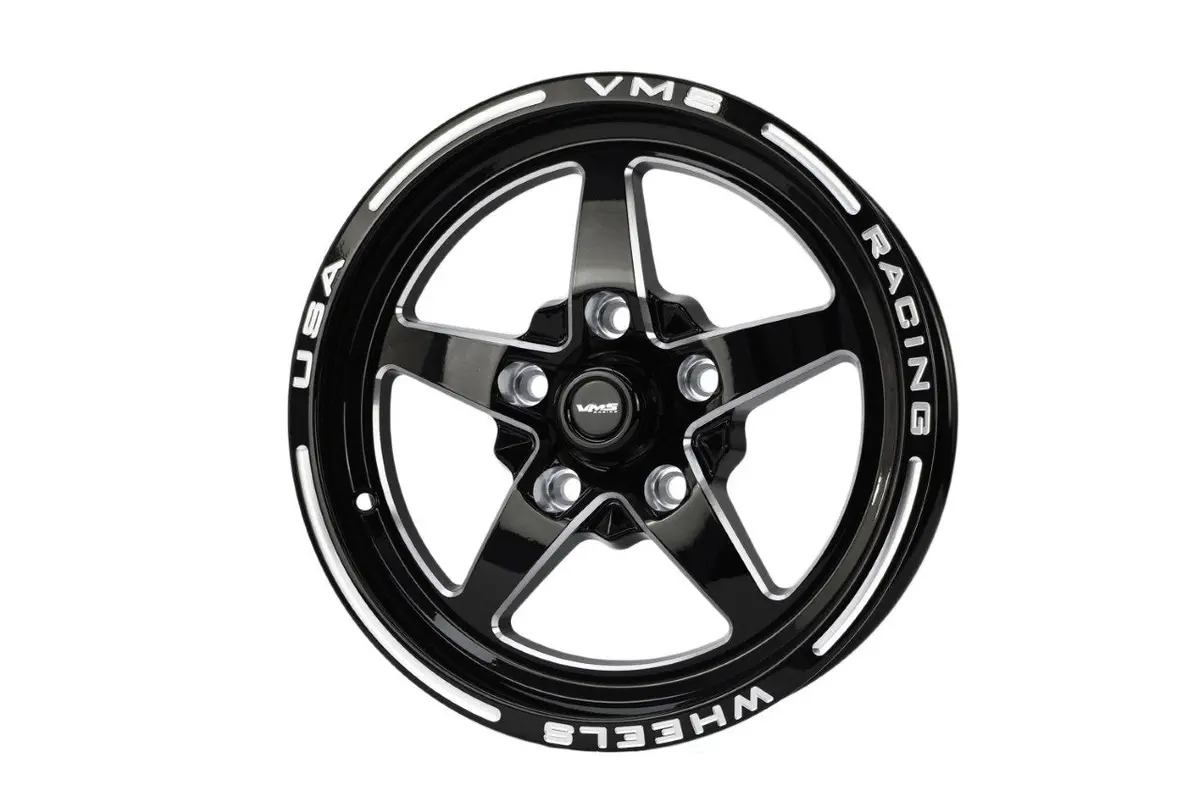 Vms Wheels Star 15X3.5 5X120.7 -13 Offset Black Milling Finish - Vwst055 1