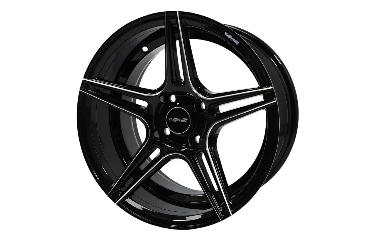 Vms Wheels Trust 15X8 4X100 +20 Offset Gloss Black Milling Finish - Vwtt001 1