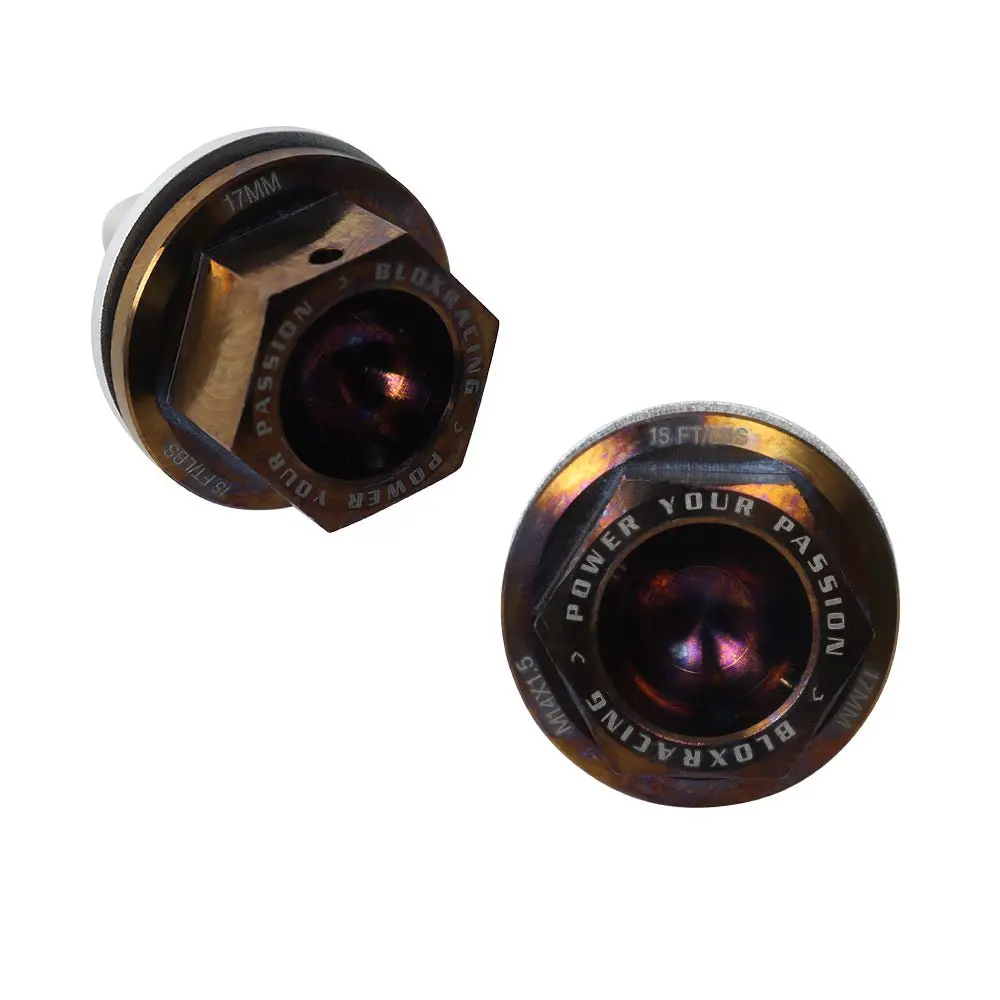 Blox Racing Titanium Magnetic Oil & Transmission Drain Plug Set - Honda M14x1.5 - Bxac-00405-6-Ti 1