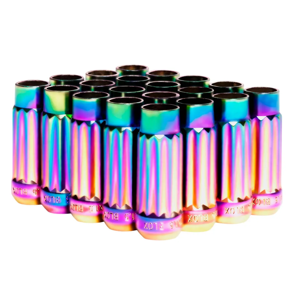 Blox Racing 12-Sided P17 Tuner Lug Nuts 12X1.25 - Neo Chrome Steel - Set Of 20 - Bxac-00145-Neo 1