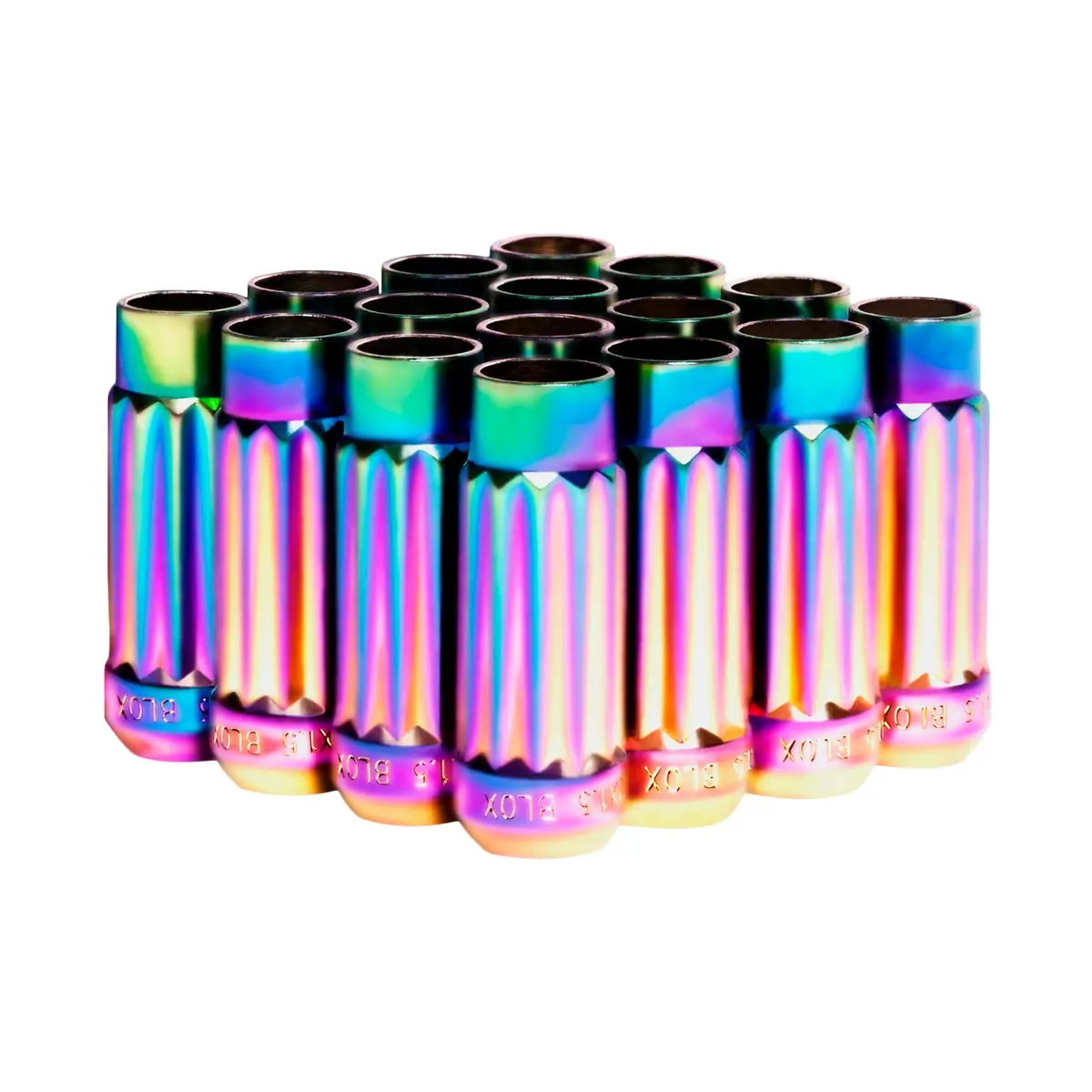 Blox Racing 12-Sided P17 Tuner Lug Nuts 12X1.25 - Neo Chrome Steel - Set Of 16 - Bxac-00144-Neo 1