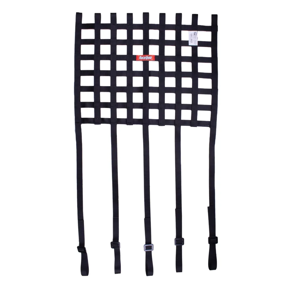 Racequip Ribbon Style Race Car Window Net With 1" Mounting Straps - Black - 18 In. H X 18 In. W - 825003 1