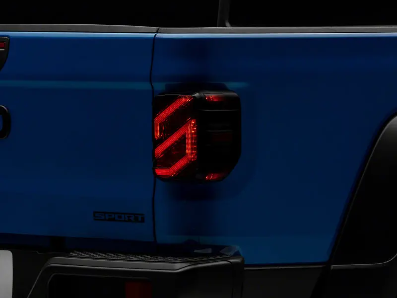 Raxiom Axial Series Led Tail Lights For 2020–2023 Jeep Gladiator Jt — Black Housing, Smoked Lens 1