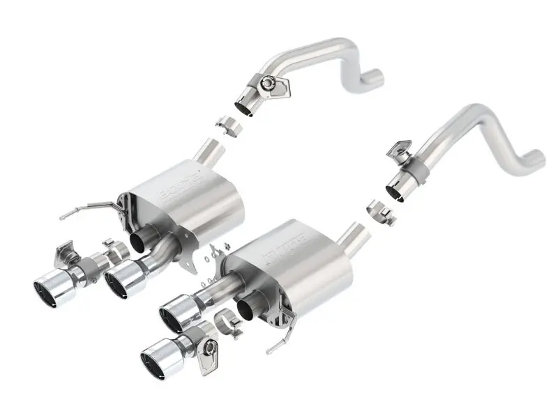 Borla S-Type Dual Exhaust System For 2014–2015 Chevrolet Corvette C7 (6.2L Rwd) With Afm & Npp – Rear Exit, Rolled Center Tips 1