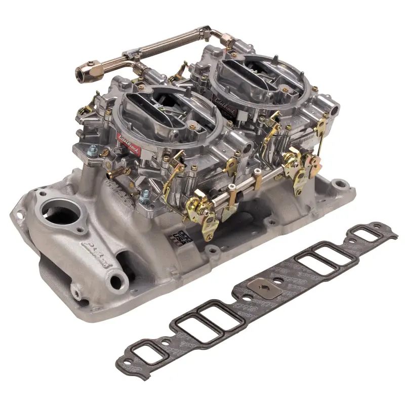 Edelbrock Performer Rpm Dual-Quad Intake Manifold Kit For Pre-1986 Small-Block Chevy Engines 1
