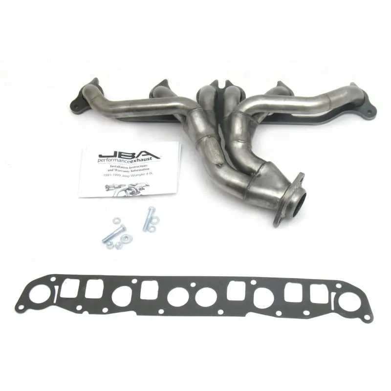 Jba Cat4Ward Stainless Steel Header For 1991–1999 Jeep 4.0L – 1.5" Primary Tubes, Raw Finish 1