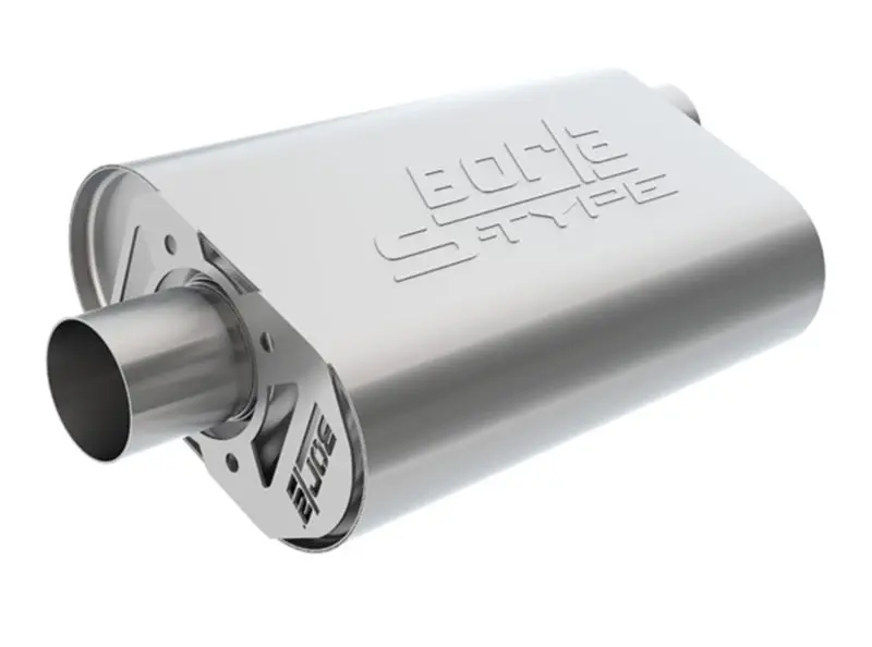Borla S-Type Cratemuffler – 2.25" Inlet/Outlet, Offset-In/Center-Out Design For Small-Block Ford 289/302 Exhaust Systems 1